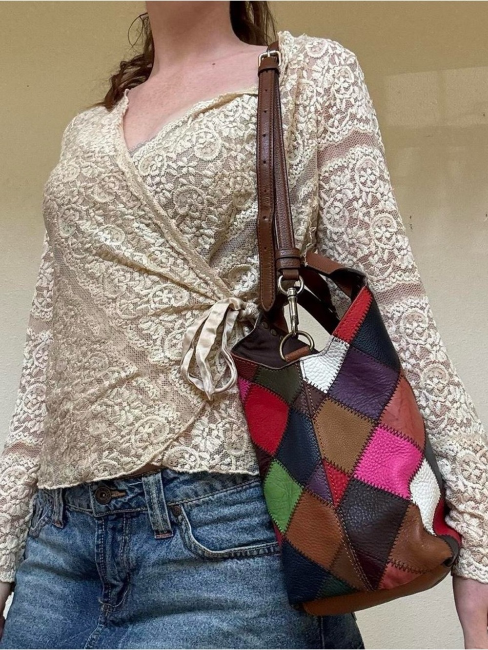 Kooba Patchwork Multicolor Leather Hobo Bag - Picture 6 of 8